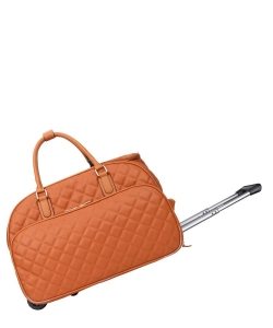 Quilt Zipper Travel Size Duffel Bag XC-8720 BROWN